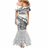 New Zealand Silver Fern Rugby Mermaid Dress Aotearoa Kiwi Maori White Version LT01 - Polynesian Pride