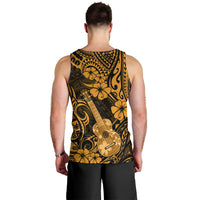 Hawaii Ukulele Men Tank Top Polynesian Pattern Gold Version LT01 - Polynesian Pride