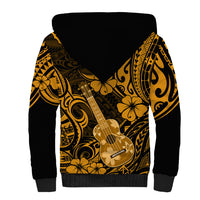 Hawaii Ukulele Sherpa Hoodie Polynesian Pattern Gold Version LT01 - Polynesian Pride