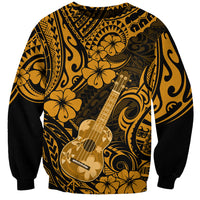 Hawaii Ukulele Sweatshirt Polynesian Pattern Gold Version LT01 Unisex Gold - Polynesian Pride