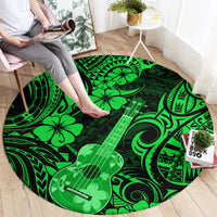 Hawaii Ukulele Round Carpet Polynesian Pattern Green Version LT01 - Polynesian Pride