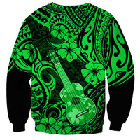 Hawaii Ukulele Sweatshirt Polynesian Pattern Green Version LT01 - Polynesian Pride