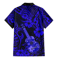 Hawaii Ukulele Family Matching Mermaid Dress and Hawaiian Shirt Polynesian Pattern Navy Blue Version LT01 - Polynesian Pride
