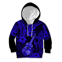 Hawaii Ukulele Kid Hoodie Polynesian Pattern Navy Blue Version LT01 Blue - Polynesian Pride