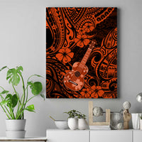 Hawaii Ukulele Canvas Wall Art Polynesian Pattern Orange Version LT01 Orange - Polynesian Pride