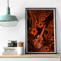 Hawaii Ukulele Canvas Wall Art Polynesian Pattern Orange Version LT01 - Polynesian Pride