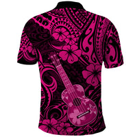 Hawaii Ukulele Polo Shirt Polynesian Pattern Pink Version LT01 - Polynesian Pride