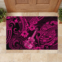 Hawaii Ukulele Rubber Doormat Polynesian Pattern Pink Version LT01 - Polynesian Pride
