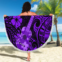 Hawaii Ukulele Beach Blanket Polynesian Pattern Purple Version LT01 - Wonder Print Shop