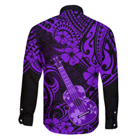 Hawaii Ukulele Family Matching Tank Maxi Dress and Hawaiian Shirt Polynesian Pattern Purple Version LT01 - Polynesian Pride