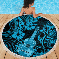 Hawaii Ukulele Beach Blanket Polynesian Pattern Sky Blue Version LT01 - Wonder Print Shop