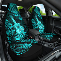Hawaii Ukulele Car Seat Cover Polynesian Pattern Turquoise Version LT01 One Size Turquoise - Polynesian Pride
