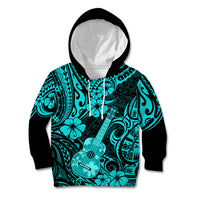 Hawaii Ukulele Kid Hoodie Polynesian Pattern Turquoise Version LT01 Turquoise - Polynesian Pride