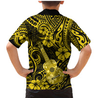 Hawaii Ukulele Family Matching Mermaid Dress and Hawaiian Shirt Polynesian Pattern Yellow Version LT01 - Polynesian Pride