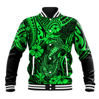 Hawaii Fish Hook Baseball Jacket Polynesian Pattern Green Version LT01 Unisex Green - Polynesian Pride
