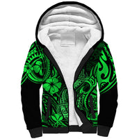 Hawaii Fish Hook Sherpa Hoodie Polynesian Pattern Green Version LT01 Unisex Green - Polynesian Pride