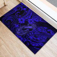 Hawaii Fish Hook Rubber Doormat Polynesian Pattern Navy Blue Version LT01 - Polynesian Pride