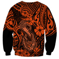 Hawaii Fish Hook Sweatshirt Polynesian Pattern Orange Version LT01 - Polynesian Pride