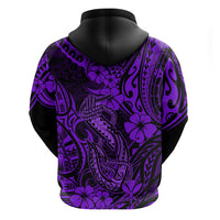 Hawaii Fish Hook Hoodie Hibiscus Hawaii Tribal Tattoo Purple Version LT01 - Polynesian Pride