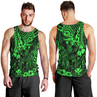 Hawaii King Kamehameha Men Tank Top Polynesian Pattern Green Version LT01 - Polynesian Pride
