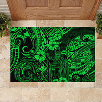 Hawaii King Kamehameha Rubber Doormat Polynesian Pattern Green Version LT01 - Polynesian Pride