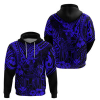 Hawaii King Kamehameha Hoodie Polynesian Pattern Navy Blue Version LT01 - Polynesian Pride