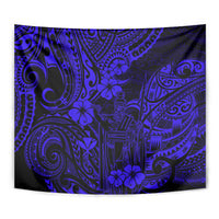 Hawaii King Kamehameha Tapestry Polynesian Pattern Navy Blue Version LT01 - Polynesian Pride