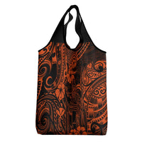 Hawaii King Kamehameha Grocery Bag Polynesian Pattern Orange Version