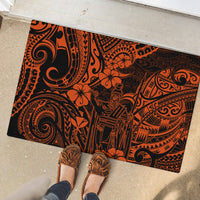 Hawaii King Kamehameha Rubber Doormat Polynesian Pattern Orange Version LT01 - Polynesian Pride