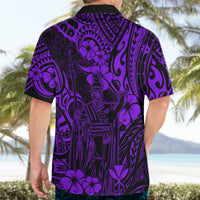 Hawaii King Kamehameha Hawaiian Shirt Polynesian Pattern Purple Version LT01 - Polynesian Pride