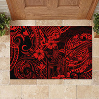 Hawaii King Kamehameha Rubber Doormat Polynesian Pattern Red Version LT01 - Polynesian Pride