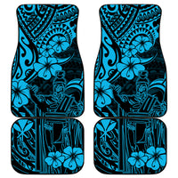 Hawaii King Kamehameha Car Mats Polynesian Pattern Sky Blue Version LT01 Blue - Polynesian Pride