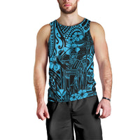 Hawaii King Kamehameha Men Tank Top Polynesian Pattern Sky Blue Version LT01 - Polynesian Pride