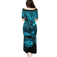 Hawaii King Kamehameha Puletasi Polynesian Pattern Sky Blue Version LT01 - Polynesian Pride