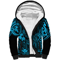 Hawaii King Kamehameha Sherpa Hoodie Polynesian Pattern Sky Blue Version LT01 Unisex Blue - Polynesian Pride