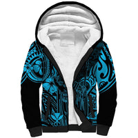 Hawaii King Kamehameha Sherpa Hoodie Polynesian Pattern Sky Blue Version LT01 Unisex Blue - Polynesian Pride