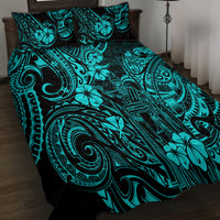 Hawaii King Kamehameha Quilt Bed Set Polynesian Pattern Turquoise Version LT01 - Polynesian Pride