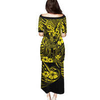 Hawaii King Kamehameha Family Matching Puletasi Dress and Hawaiian Shirt Polynesian Pattern Yellow Version LT01 - Polynesian Pride