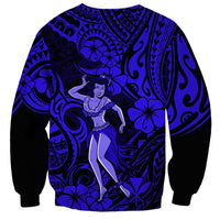 Hawaii Hula Girl Sweatshirt Polynesian Pattern Navy Blue Version LT01 - Polynesian Pride