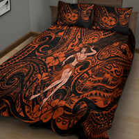 Hawaii Hula Girl Quilt Bed Set Polynesian Pattern Orange Version LT01 - Polynesian Pride