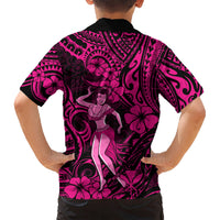 Hawaii Hula Girl Hawaiian Shirt Polynesian Pattern Pink Version LT01 - Polynesian Pride