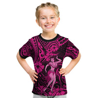 Hawaii Hula Girl Kid T Shirt Polynesian Pattern Pink Version LT01 Pink - Polynesian Pride