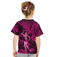 Hawaii Hula Girl Kid T Shirt Polynesian Pattern Pink Version LT01 - Polynesian Pride