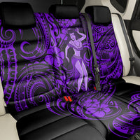 Hawaii Hula Girl Back Car Seat Cover Hibiscus Hawaii Tribal Tattoo Purple Version