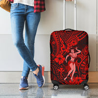 Hawaii Hula Girl Luggage Cover Hibiscus Hawaii Tribal Tattoo Red Version LT01 - Polynesian Pride