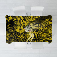 Hawaii Hula Girl Tablecloth Hibiscus Hawaii Tribal Tattoo Yellow Version LT01 Yellow - Polynesian Pride