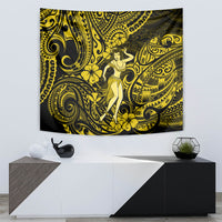 Hawaii Hula Girl Tapestry Hibiscus Hawaii Tribal Tattoo Yellow Version LT01 - Polynesian Pride