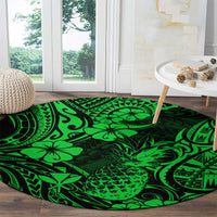 Hawaii Pineapple Round Carpet Paradise Flowers Pacific With Green Polynesian Tribal LT01 - Polynesian Pride