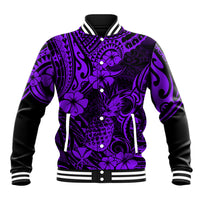 Hawaii Pineapple Baseball Jacket Polynesian Pattern Purple Version LT01 Unisex Purple - Polynesian Pride