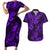 Hawaii Pineapple Couples Matching Short Sleeve Bodycon Dress and Hawaiian Shirt Polynesian Pattern Purple Version LT01 Purple - Polynesian Pride